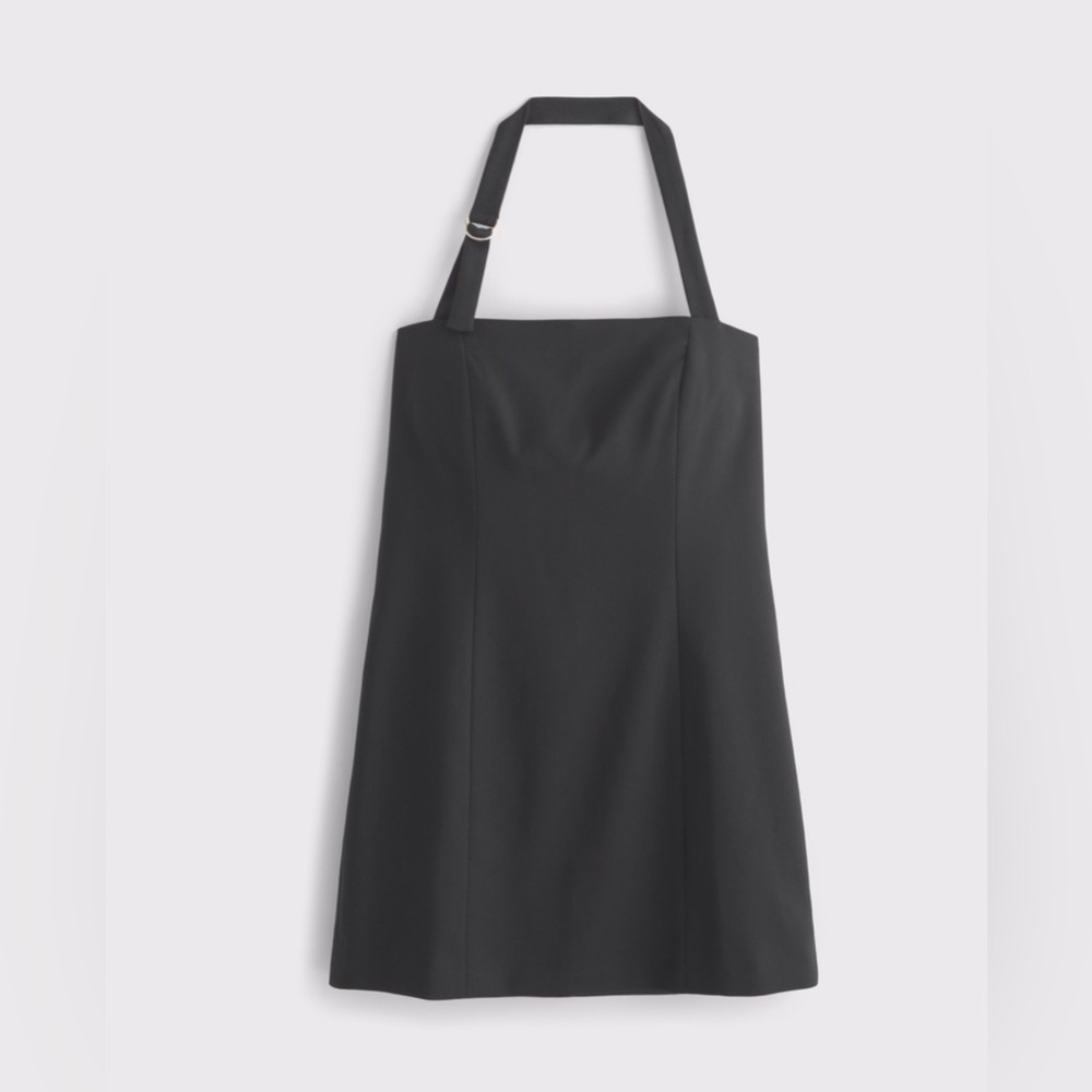 ABERCROMBIE & FITCH Black Halter Tailored Mini Dress
